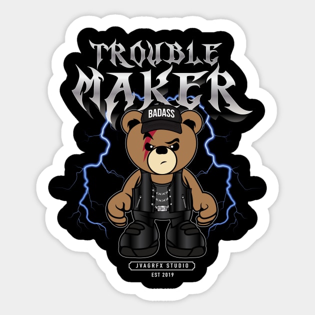 rockstar teddybear Sticker by janvimar